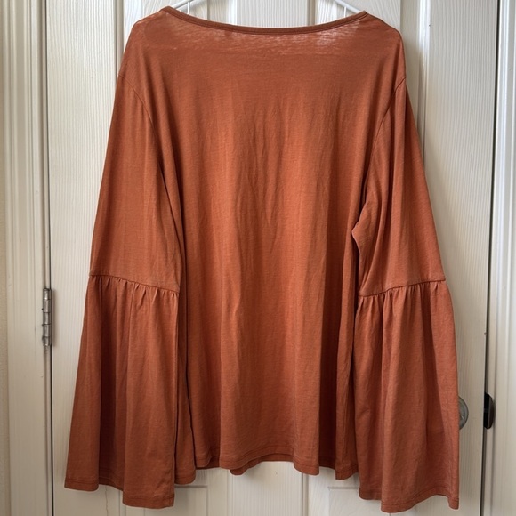 Panhandle Women’s Boho Embroidered western Long Bell Sleeve Top Neutral XXL - Picture 8 of 13